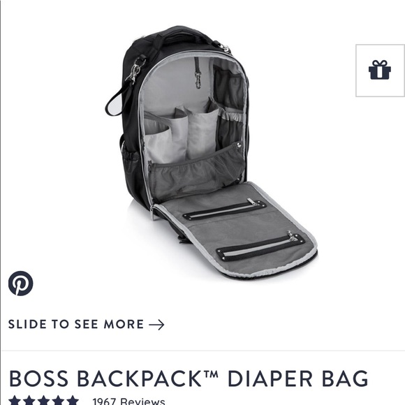 COPY - ItzyRitzy Black Herringbone Boss Backpack Diaper Bag - Picture 2 of 10